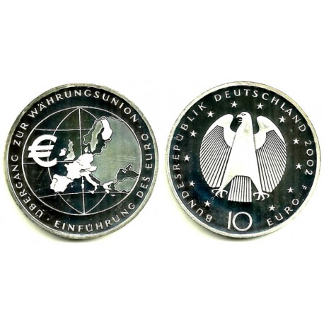 Alemania. 2002(F). 10 Euro (SC) (Plata)
