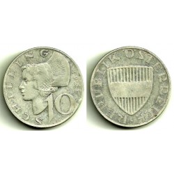 (2882) Austria. 1958. 10 Schilling (MBC) (Plata)