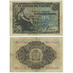 Billete de 25 Pesetas de 1906 (MBC). Serie B.
