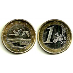 Finlandia. 2001. 1 Euro (SC) Exceso de metal en fecha