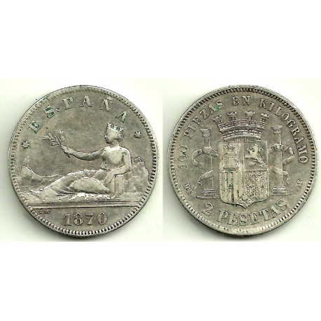 1870*(18-74) 2 Pesetas (BC)