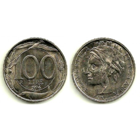(180) Italia. 1994(R). 100 Lira (EBC-)