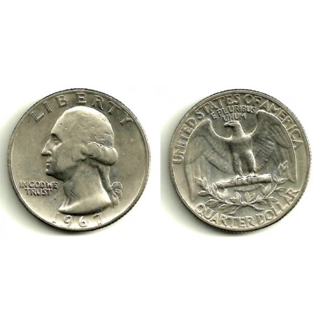 (164a) Estados Unidos de América. 1967. Quarter Dollar (BC+)