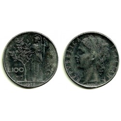 (96.1) Italia. 1977(R). 100 Lira (MBC)