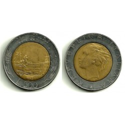 (111) Italia. 1991(R). 500 Lira (MBC)