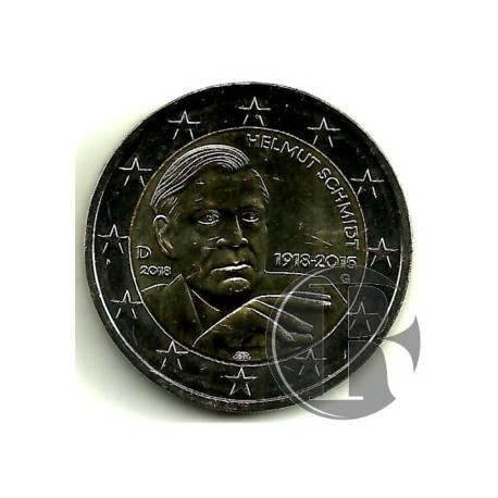Alemania. 2018(J). 2 Euro (SC) Helmut Schimdt