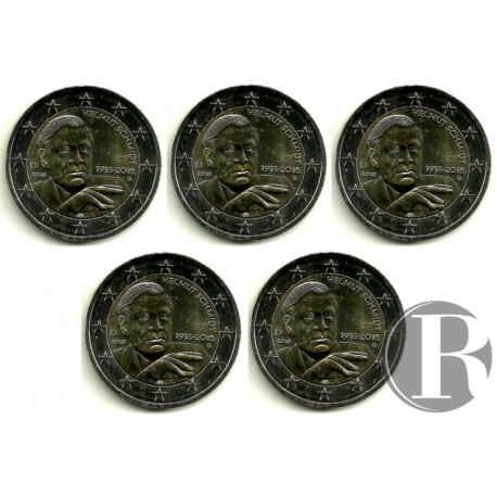 Alemania. 2018(ADFGJ). 2 Euro (SC) Helmut Schimdt