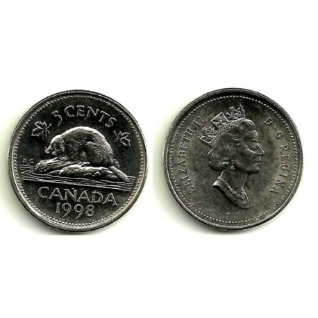 (182) Canadá. 1998. 5 Cents (SC)