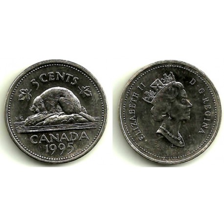 (182) Canadá. 1995. 5 Cents (SC)