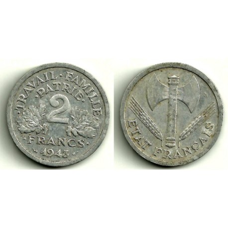 (904.1) Francia. 1943. 2 Francs (MBC-)