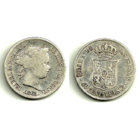 [1865] 40 Céntimos de Escudo (MBC) Ceca de Madrid