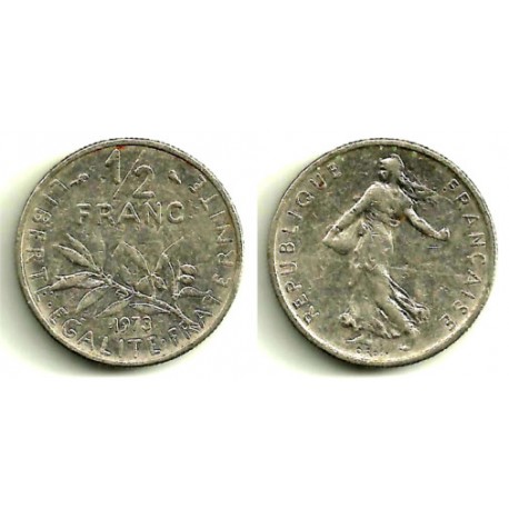 (931.1) Francia. 1973. ½ Franc (MBC-)