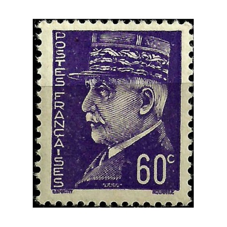 (432) Francia. 1941-42. 60 Centimes. Marshal Pétain (Nuevo)