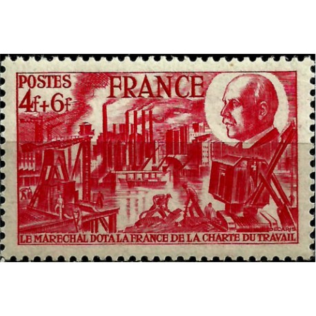 (B177) Francia. 1944. 4 + 6 Francs. 80 Aniv. Marshal Pétain (Nuevo)