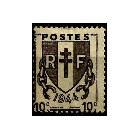 (524) Francia. 1945-47. 10 Centimes. Escudo de Armas (Nuevo)