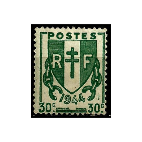 (525) Francia. 1945-47. 30 Centimes. Escudo de Armas (Nuevo)