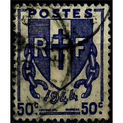 (527) Francia. 1945-47. 50 Centimes. Escudo de Armas (Usado)