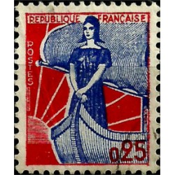 (942) Francia. 1960-61. 25 Centimes. Marianne (Usado)