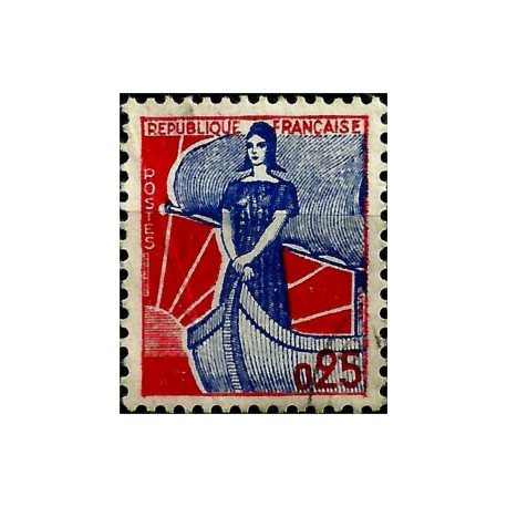 (942) Francia. 1960-61. 25 Centimes. Marianne (Usado)