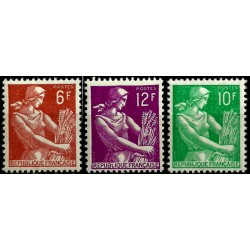 (833-833A-834) Francia. 1957-59. Serie Completa. Granjera (Nuevo)
