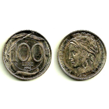 (180) Italia. 1994(R). 100 Lira (MBC+)