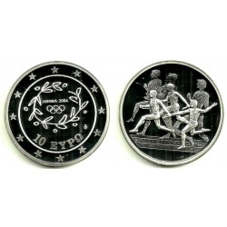 Grecia. 2004. 10 Euro (Proof) (Plata) Juegos Olímpicos. Runner