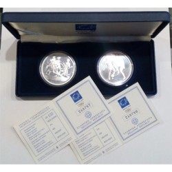 Grecia. 2004. Estuche Oficial. 10 Euro (x2) (Proof) (Plata)