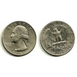 (A164a) Estados Unidos de América. 1991(P). Quarter Dollar (BC+)