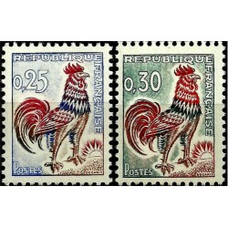 (1024-1024B) Francia. 1962-65. Serie Completa. Gallo (Nuevo, con marcas de fijasellos)
