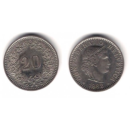 (29a) Suiza. 1982. 20 Rappen (SC)
