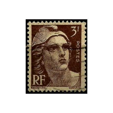 (539) Francia. 1945-47. 3 Francs. Marianne (Usado)