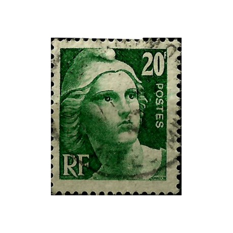 (551) Francia. 1945-46. 20 Francs. Marianne (Usado)