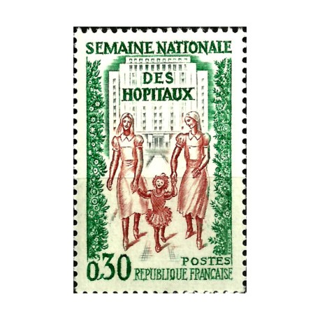 (1033) Francia. 1962. 30 Centimes. Semana Nacional Hospitales (Nuevo)