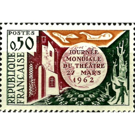 (1028) Francia. 1962. 50 Centimes. Día Mundial Teatro (Nuevo)