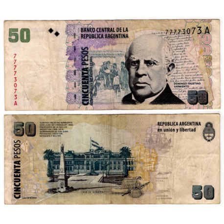 (350) Argentina. 1993-2003. 50 Pesos (BC+) Peq. Rotura Margen Superior.
