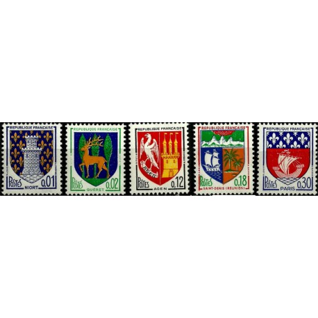 (1091 a 1095) Francia. 1964-65. Serie Completa. Escudos de Armas (Nuevo)