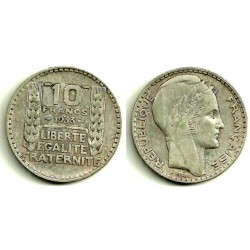 (878) Francia. 1933. 10 Francs (MBC) (Plata)