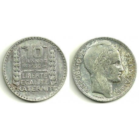(878) Francia. 1932. 10 Francs (MBC) (Plata)