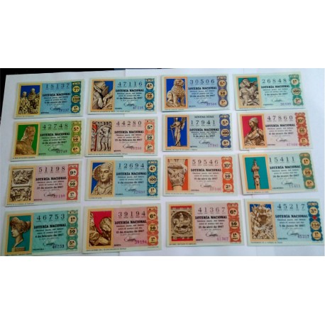 Loteria Nacional. 1967. Año Completo (36 Décimos). Escultura Española