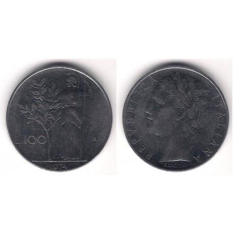 (96.1) Italia. 1974(R). 100 Lira (MBC)