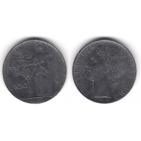(96.1) Italia. 1957(R). 100 Lira (MBC)