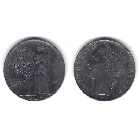 (96.1) Italia. 1957(R). 100 Lira (MBC)