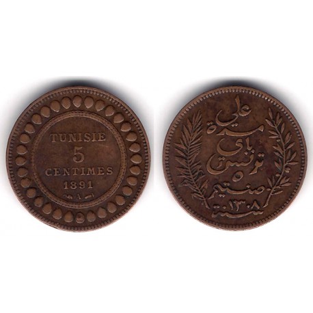 (221) República Tunecina. 1891. 5 Centimes (MBC)