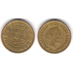 (867.1) Dinamarca. 1989. 10 Kroner (BC+)
