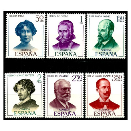 (1990 a 1995) 1970. Serie Completa. Literatos Españoles (Nuevo)