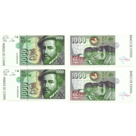 [1992] Billete de 1000 Pesetas (x2) (SC). Pareja correlativa.