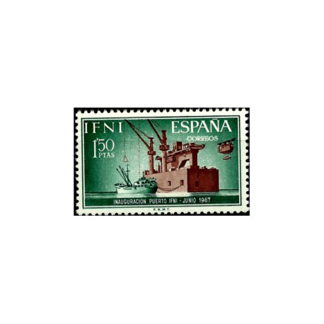Sidi Ifni. 1967. 1,50 Pesetas. Inauguración Puerto Ifni (Nuevo)