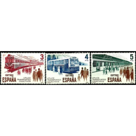 (2560 a 2562) 1980. Serie Completa. Transportes Colectivos (Nuevo)
