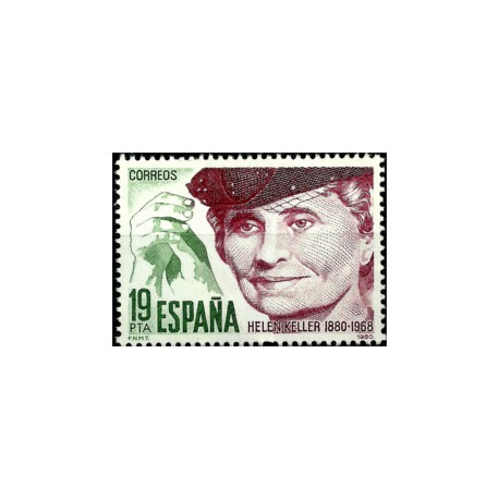 (2574) 1980. 19 Pesetas. Centenario de Helen Keller (Nuevo)