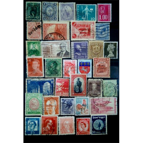 Lote de sellos de varios paises (34 uds)